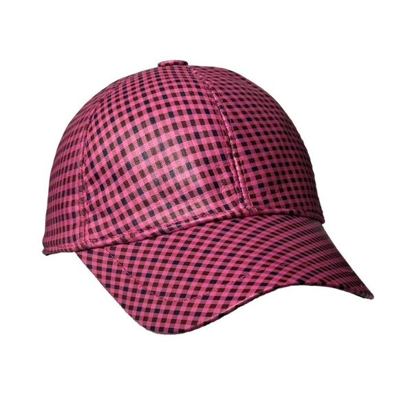 Pink Leather Baseball Cap |Genuine Lambskin Leather Hat Sports Visor Adjustab… - Picture 2 of 7